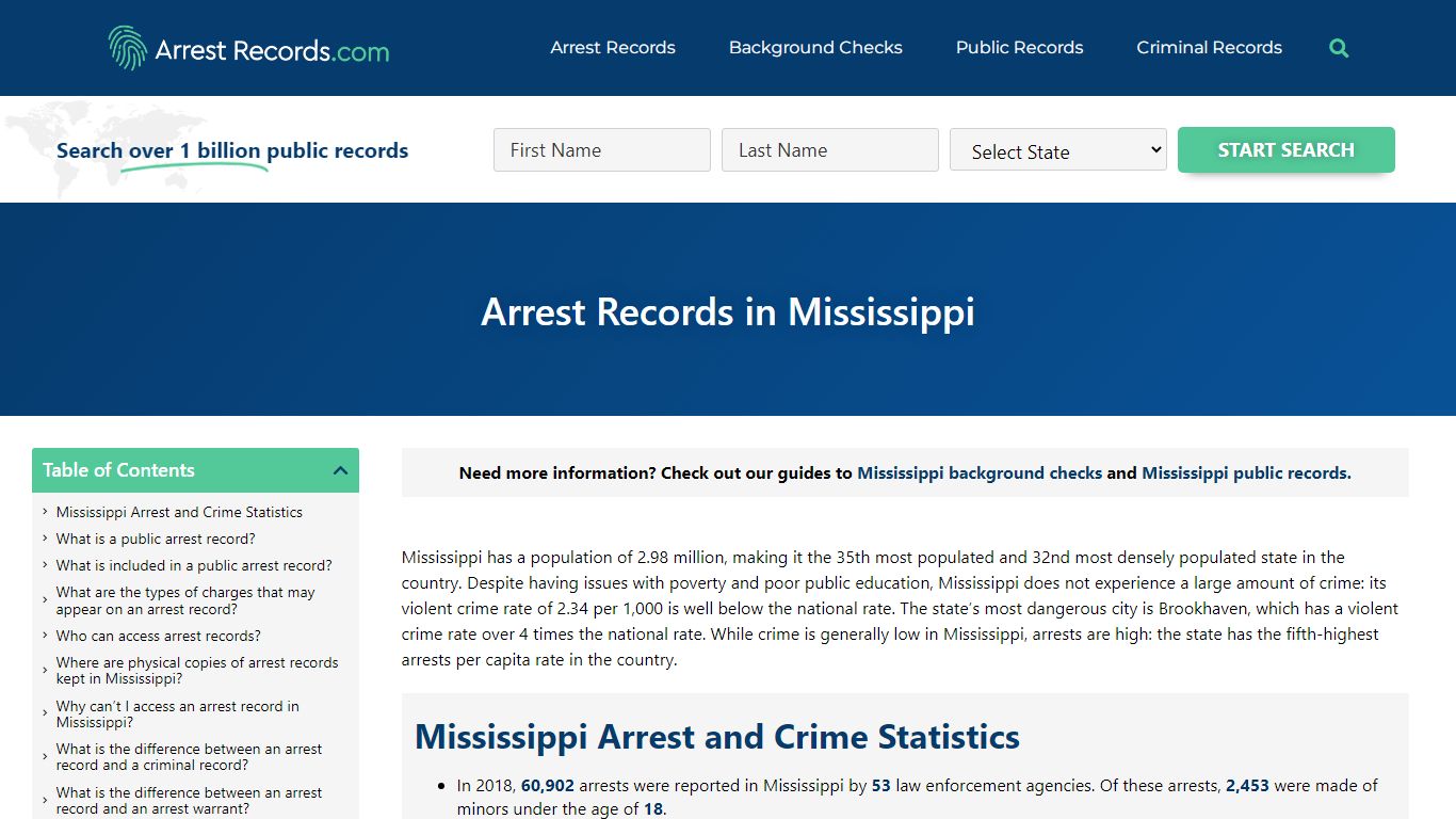Mississippi Arrests Records - Criminal, Warrant and Background Check ...
